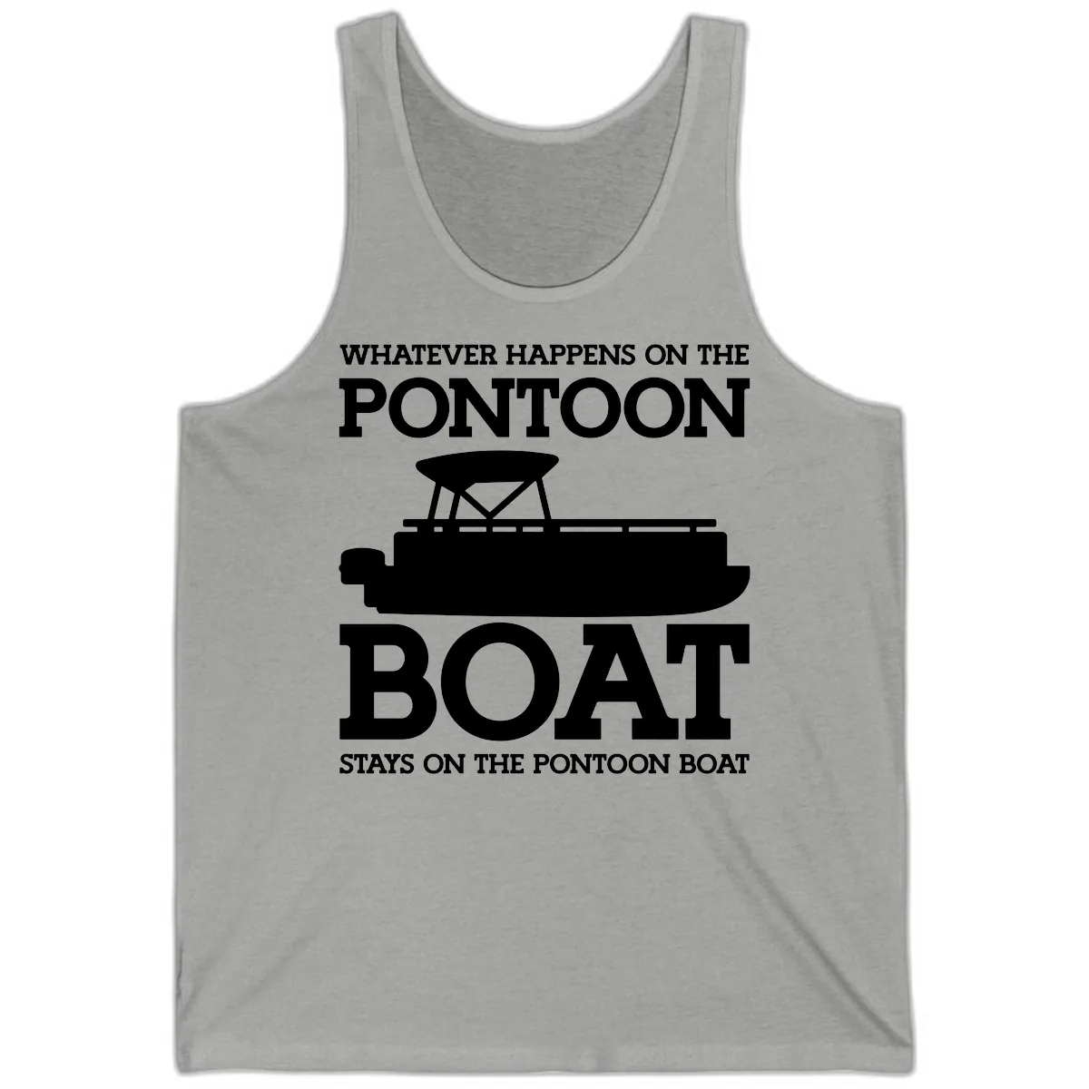 Whatever Happens On The Pontoon Boat Tank in Athletic Heather