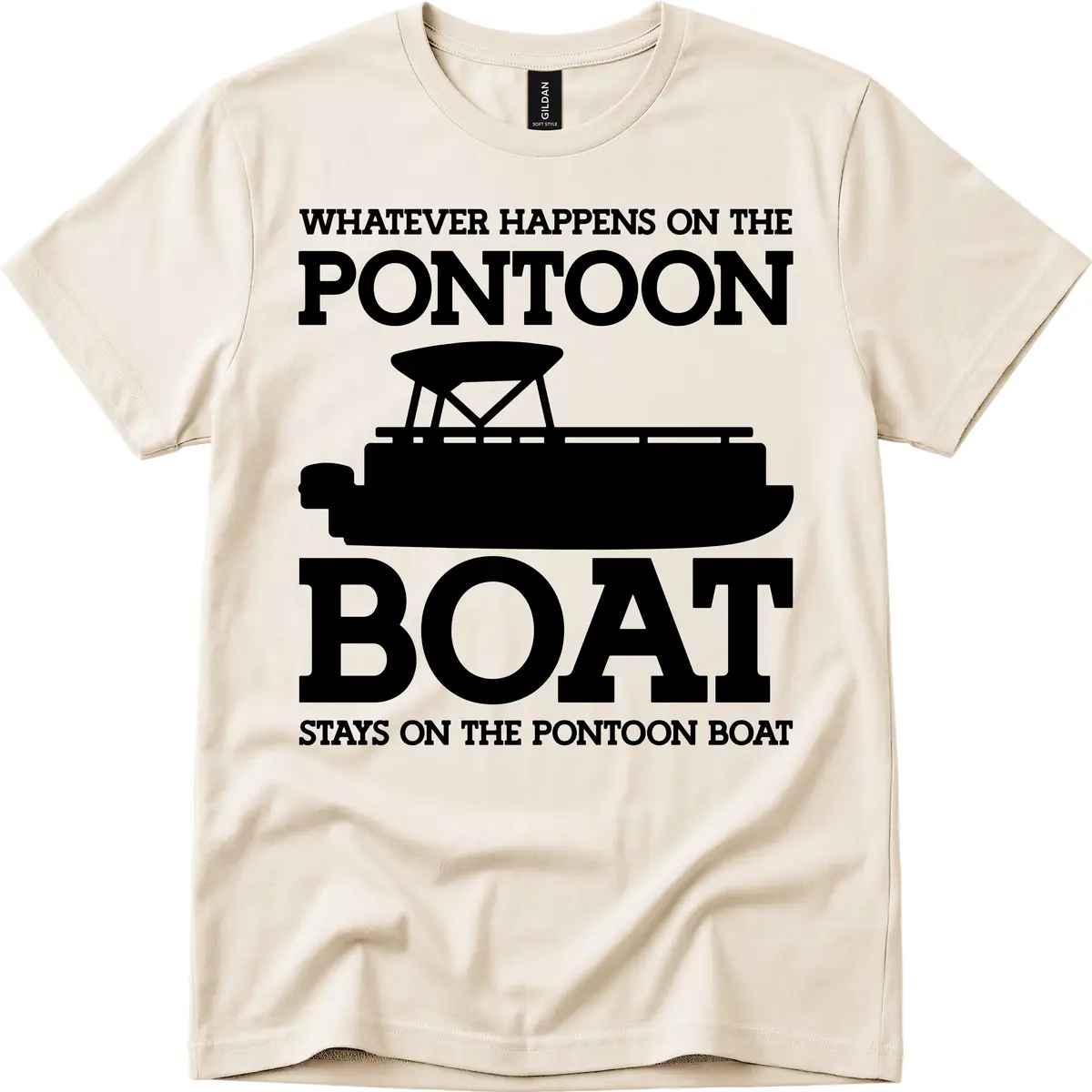 Whatever Happens On The Pontoon Boat T-Shirt in Natural