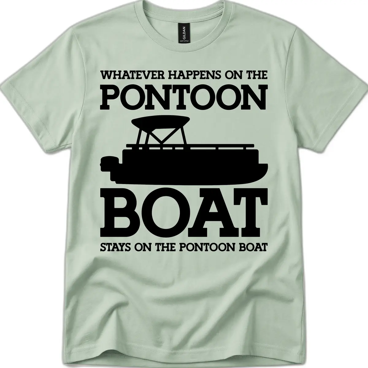 Whatever Happens On The Pontoon Boat T-Shirt in Sage