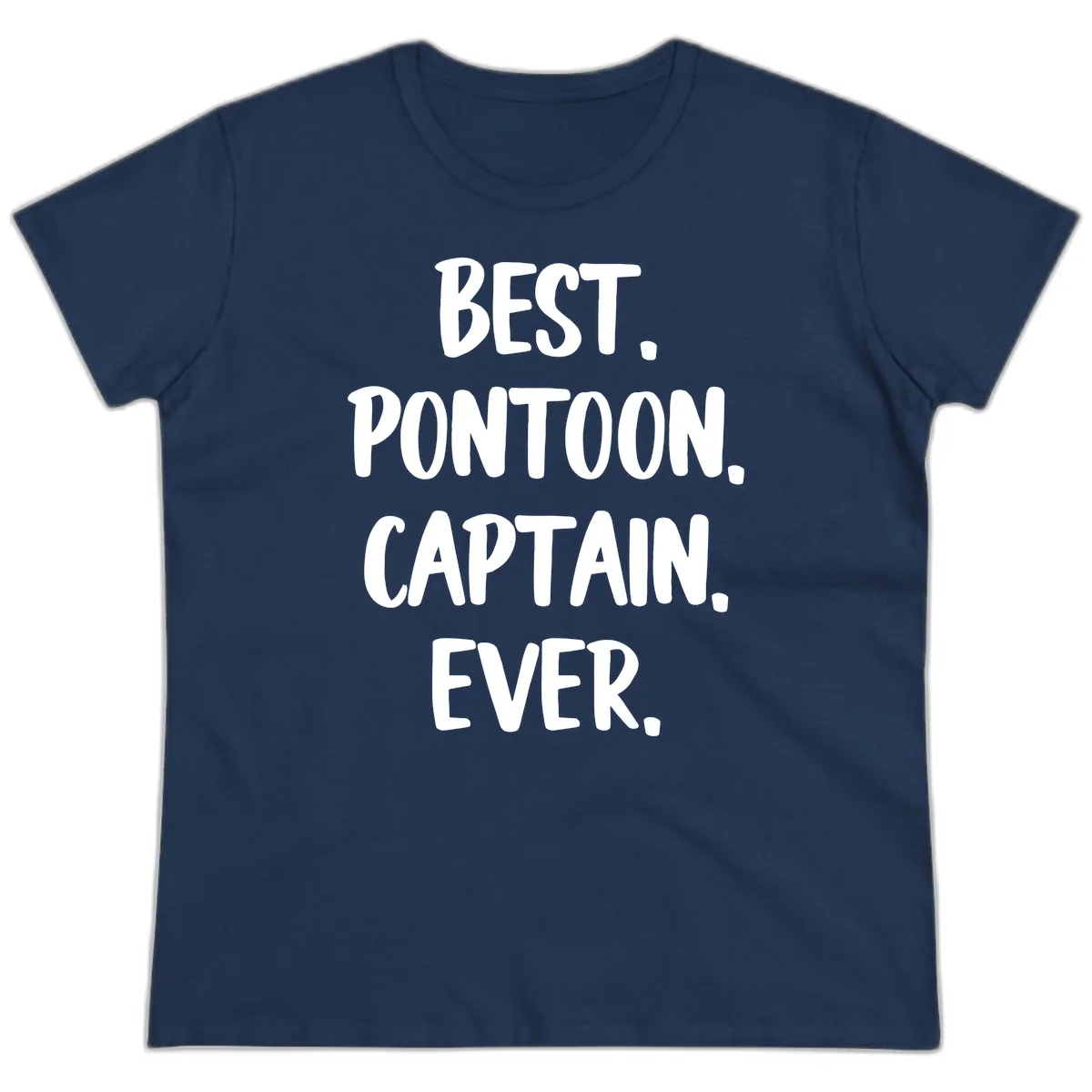 Best Pontoon Captain Ever Ladies Tee in Navy