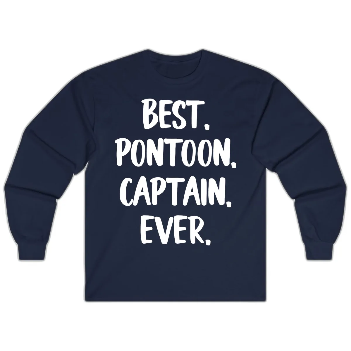 Best Pontoon Captain Ever Long Sleeve in Navy