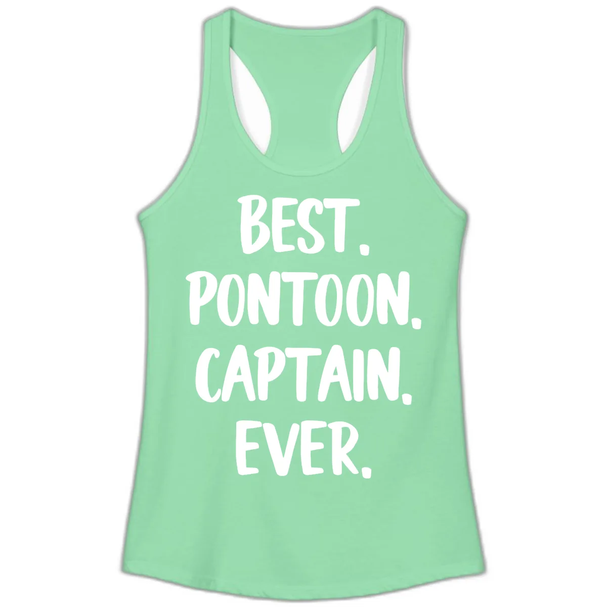 Best Pontoon Captain Ever Ladies Tank in Solid Mint