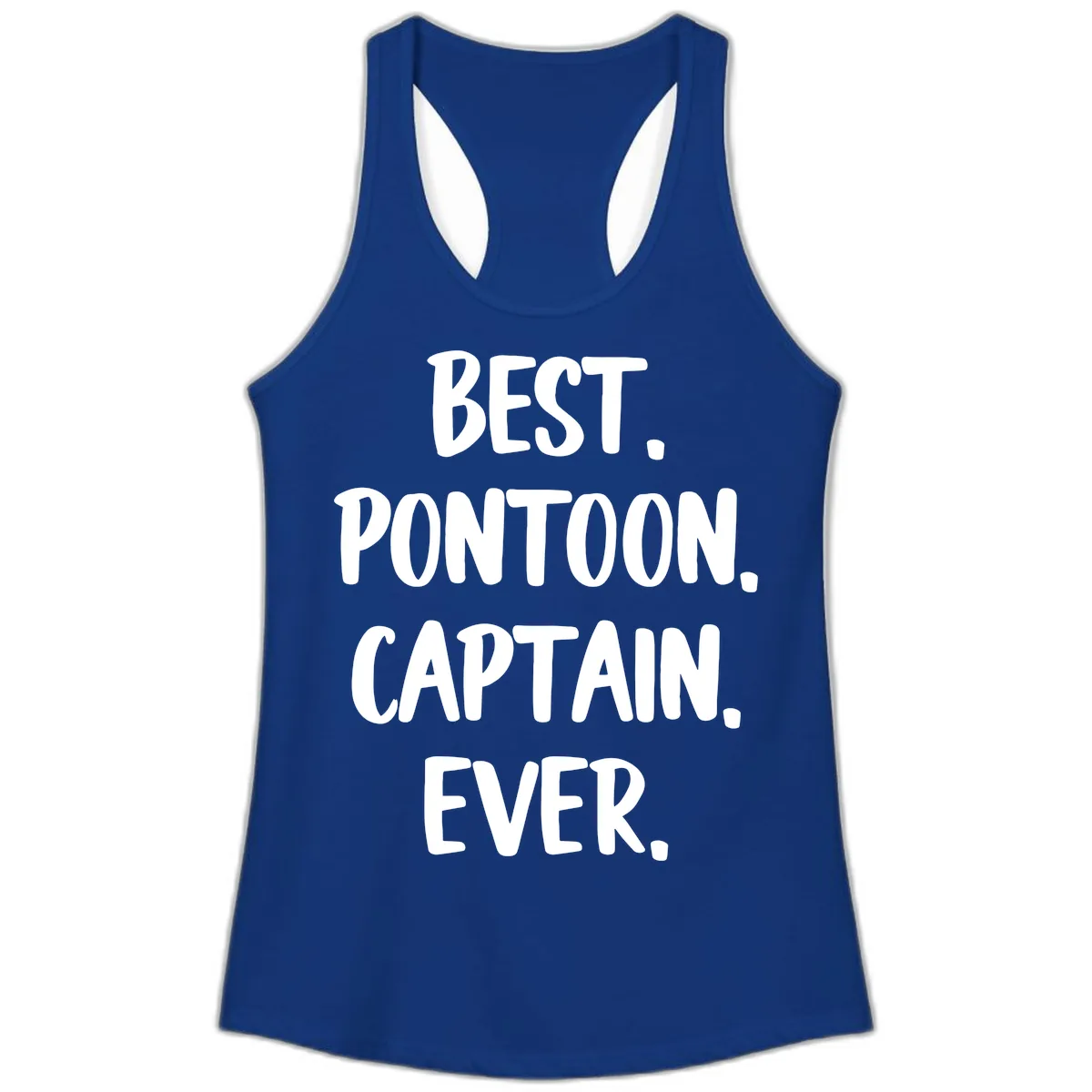 Best Pontoon Captain Ever Ladies Tank in Solid Royal