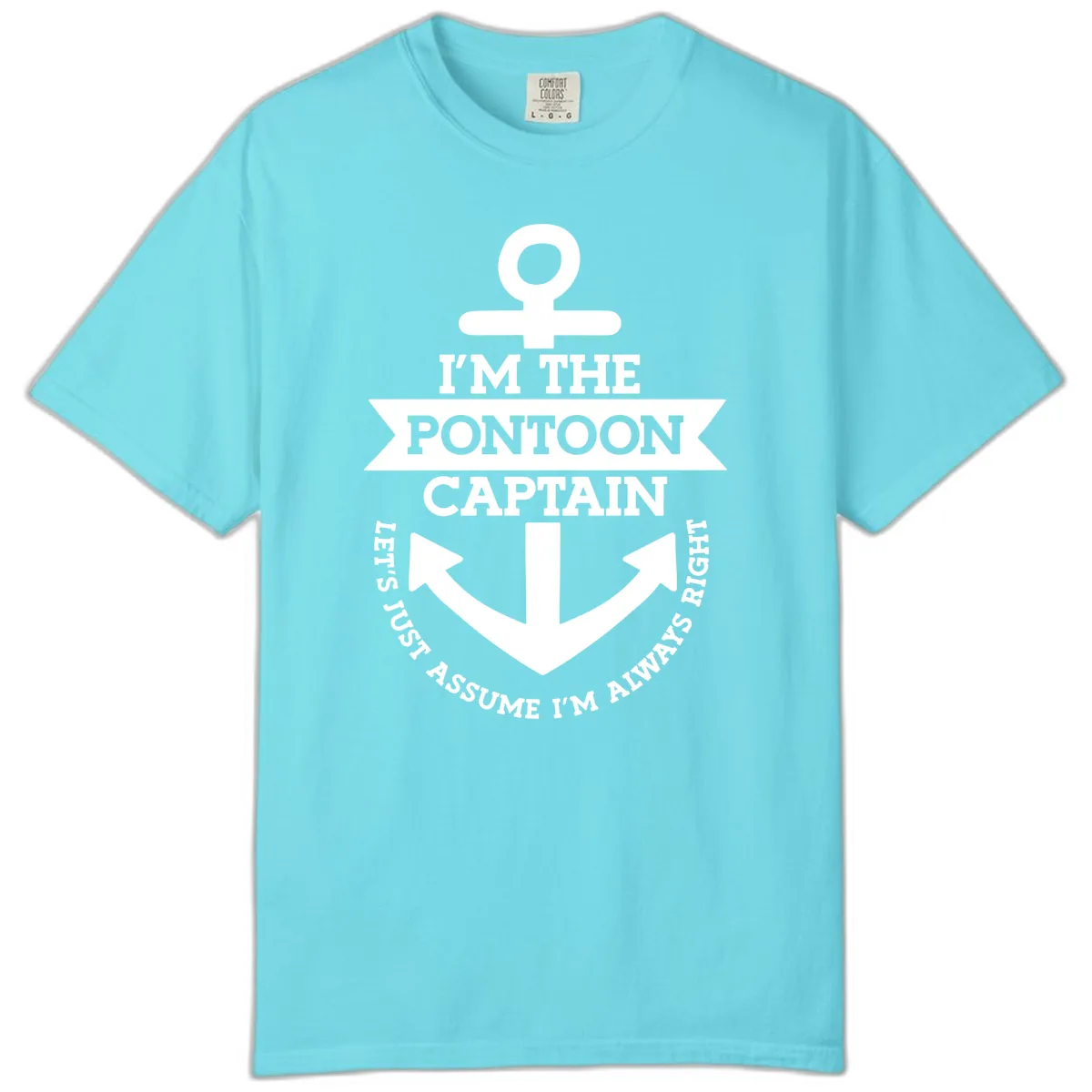 I'm The Pontoon Captain Comfort Color in Lagoon Blue