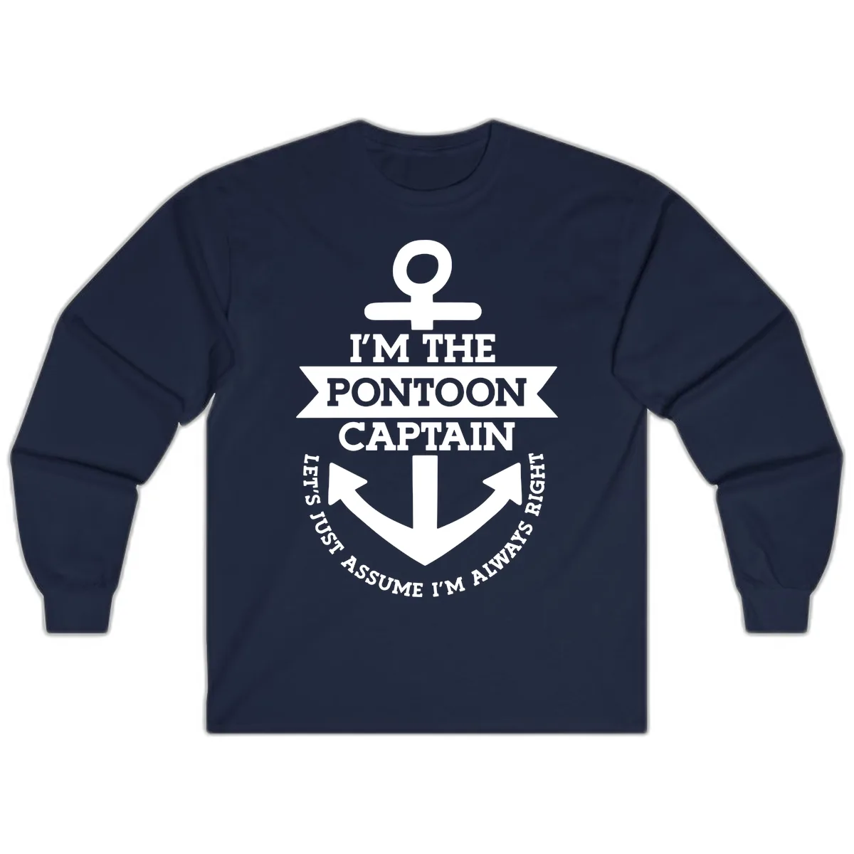 I'm The Pontoon Captain Long Sleeve in Navy