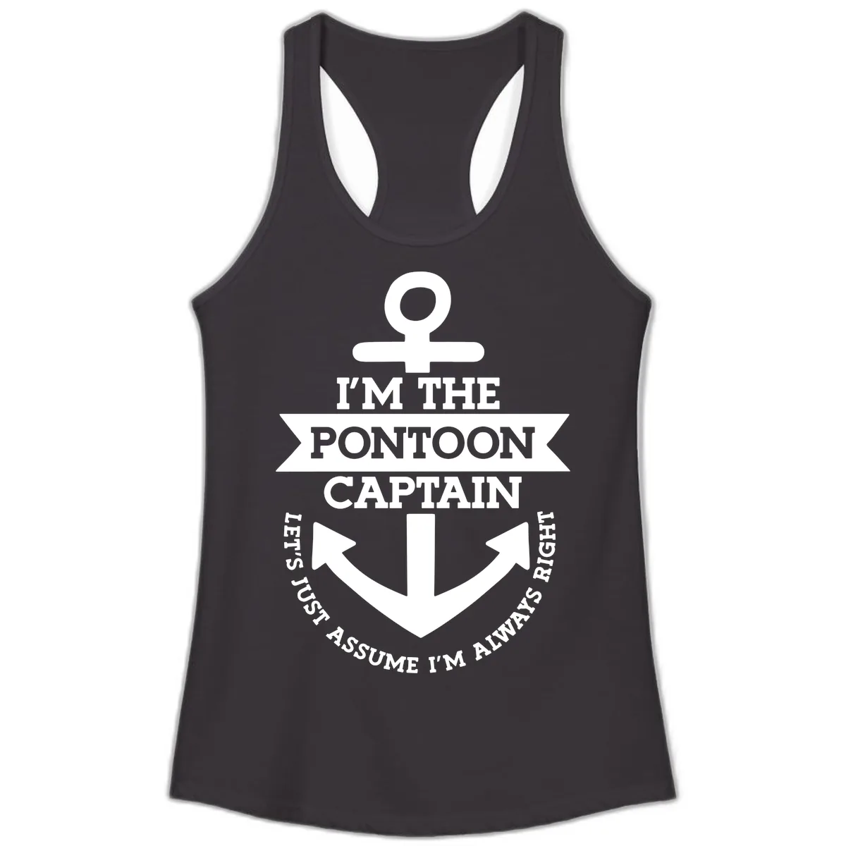 I'm The Pontoon Captain Ladies Tank in Black