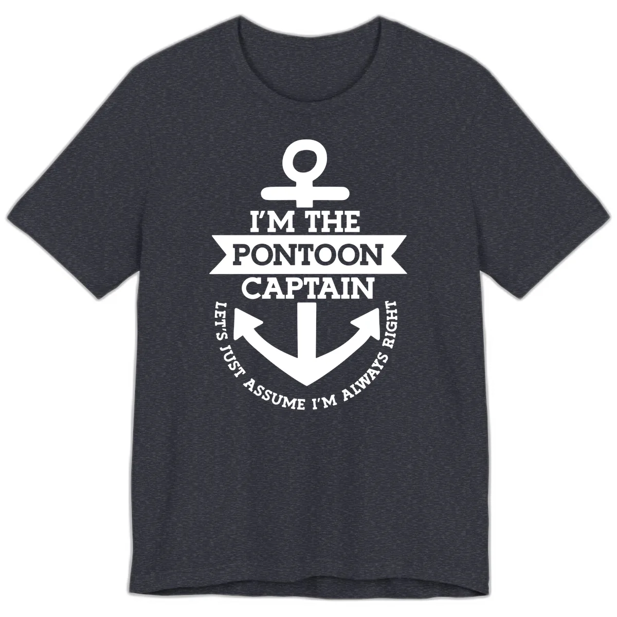 I'm The Pontoon Captain Premium T-Shirt in Heather Navy