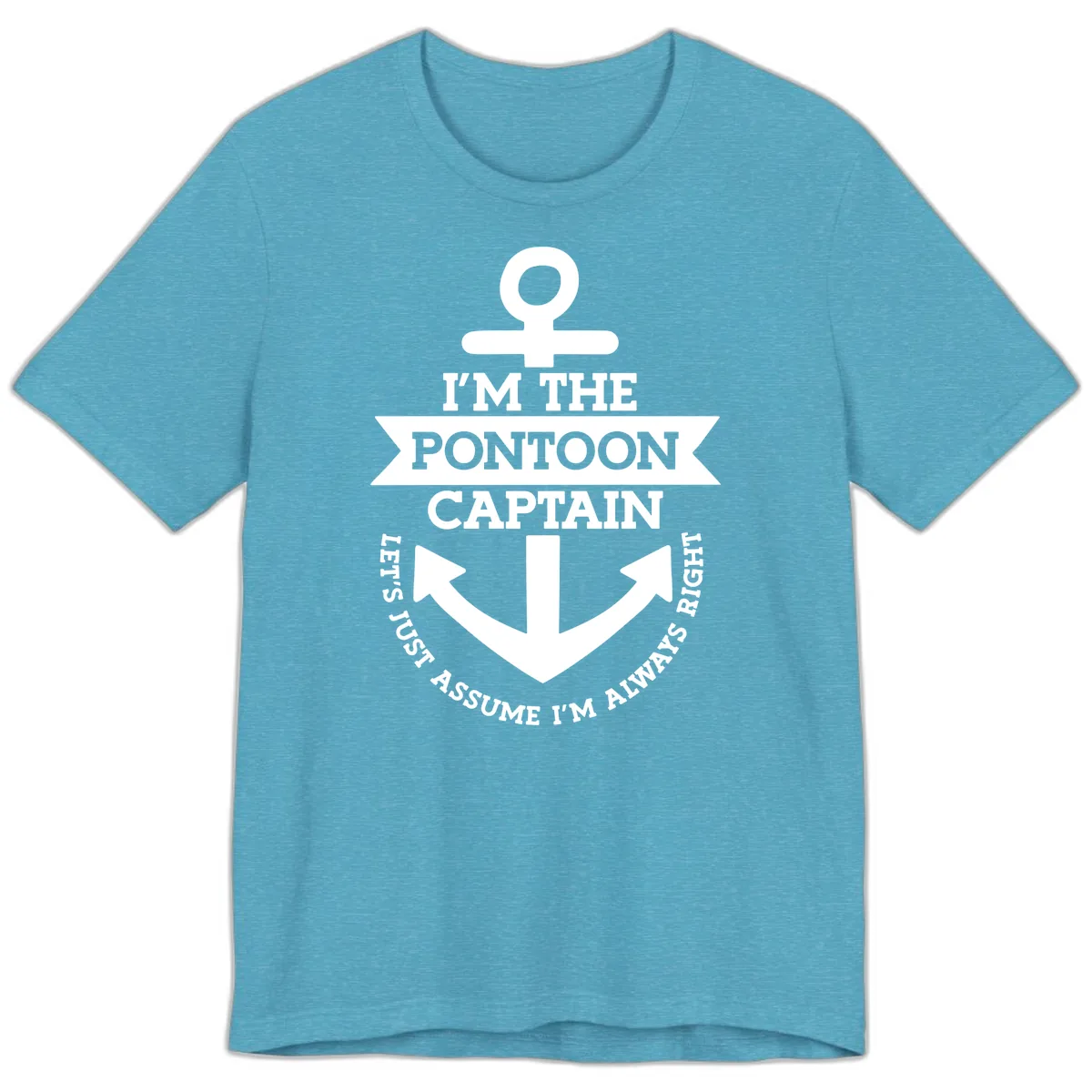I'm The Pontoon Captain Premium T-Shirt in Heather Aqua