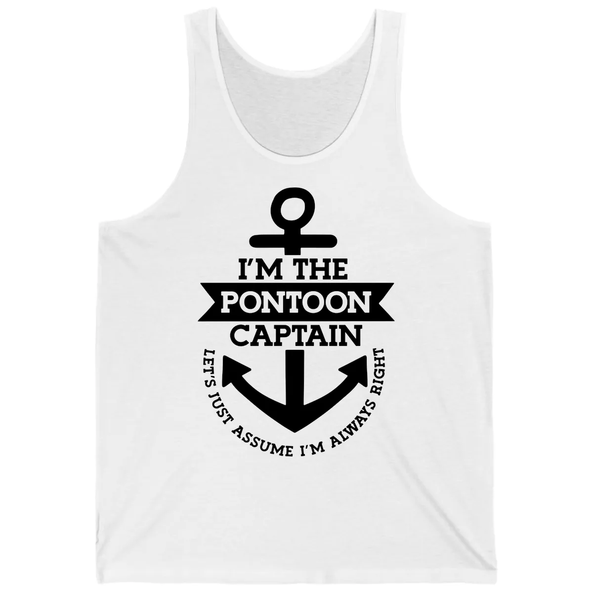 I'm The Pontoon Captain Tank in White