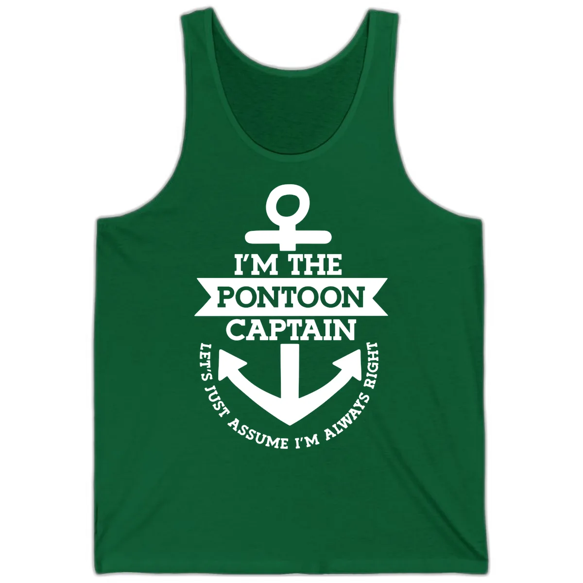 I'm The Pontoon Captain Tank in Kelly