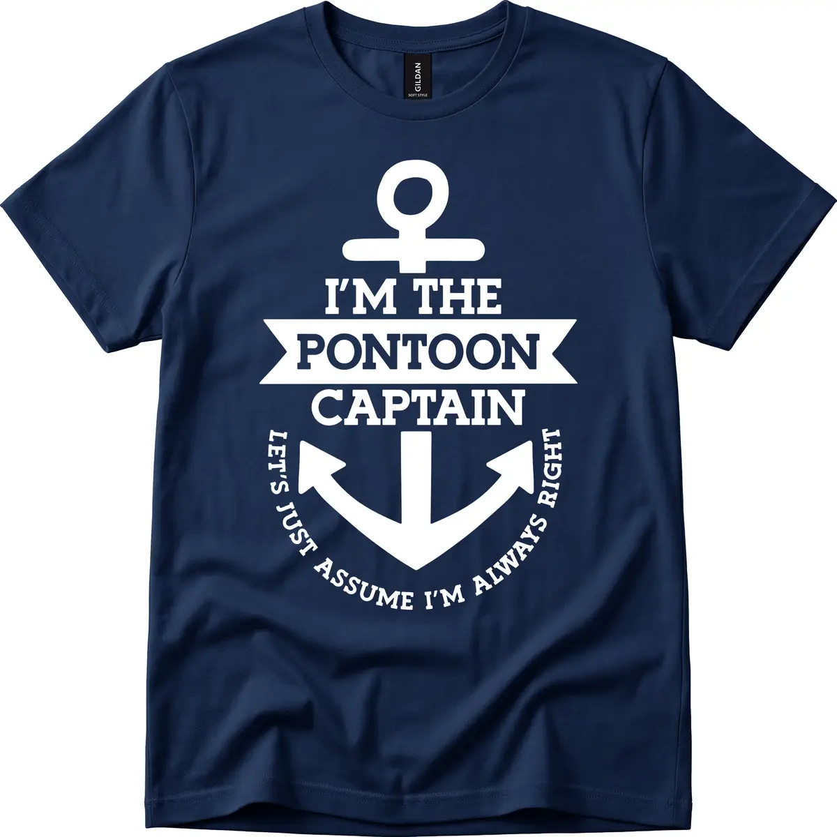 I'm The Pontoon Captain T-Shirt in Navy
