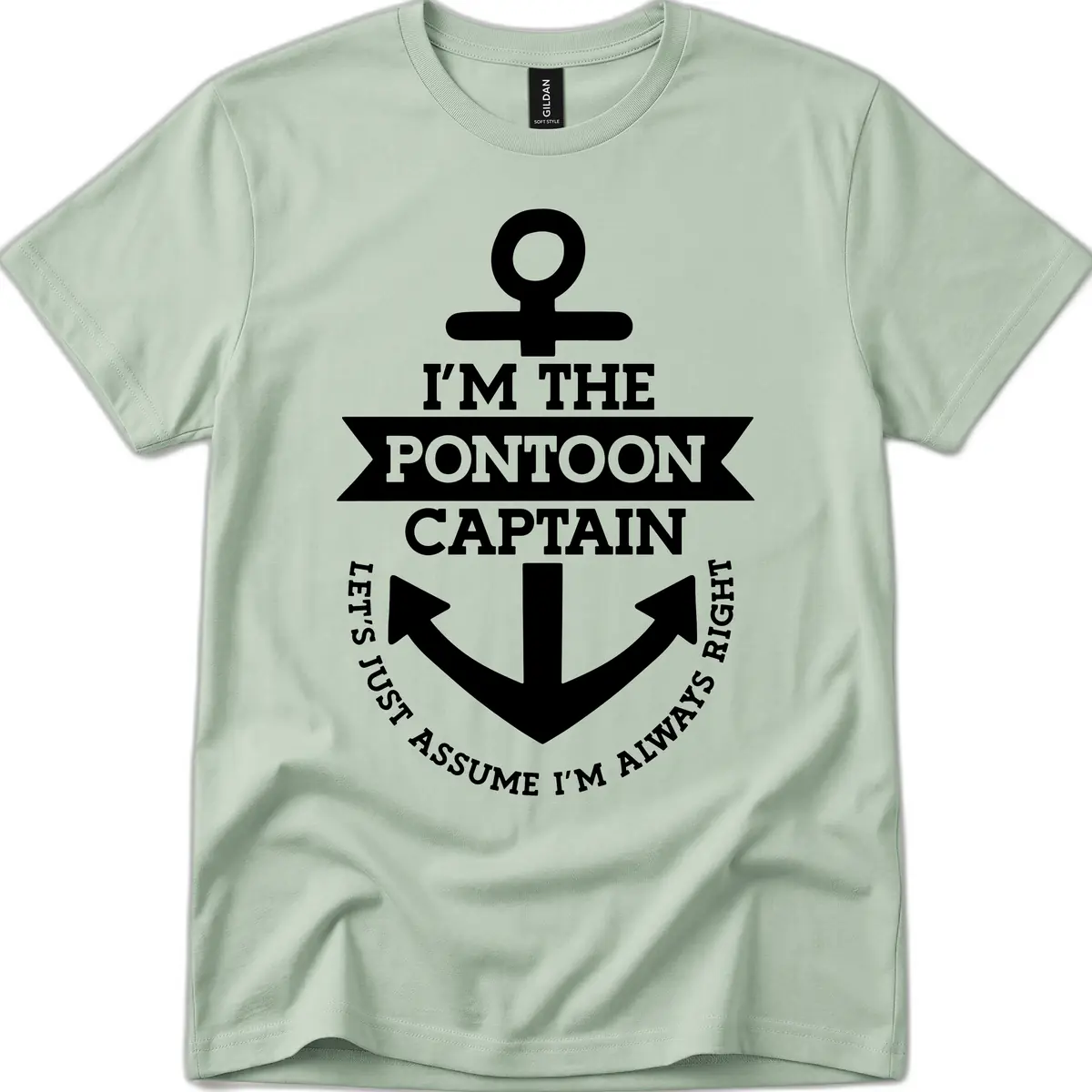I'm The Pontoon Captain T-Shirt in Sage