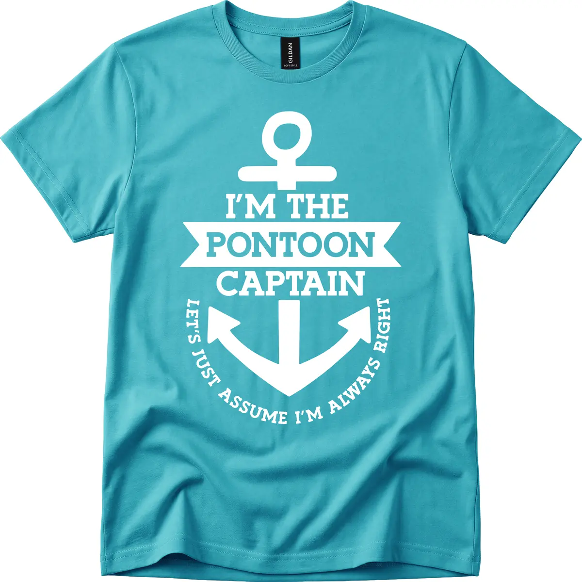 I'm The Pontoon Captain T-Shirt in Tropical Blue