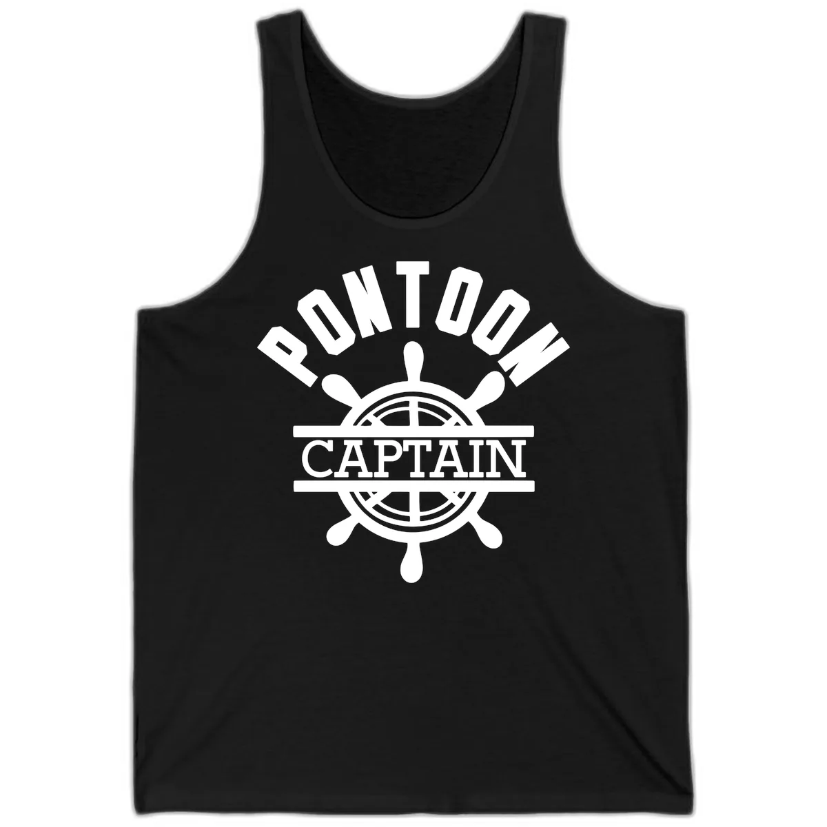 Pontoon Captain Steering Wheel Design Tank in Black