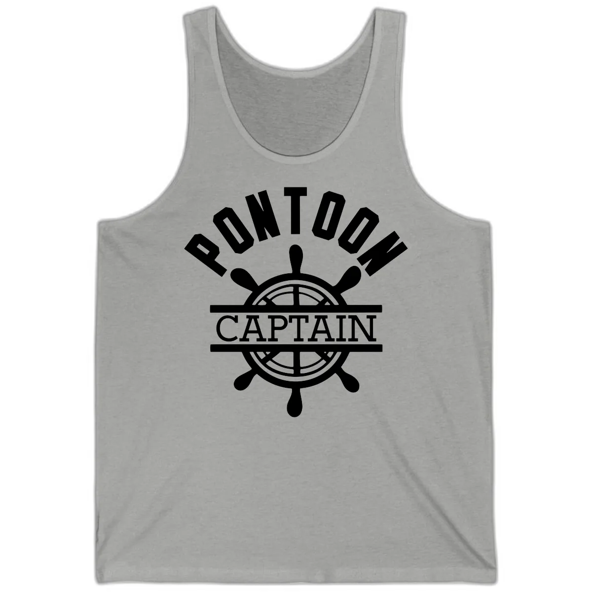Pontoon Captain Steering Wheel Design Tank in Athletic Heather