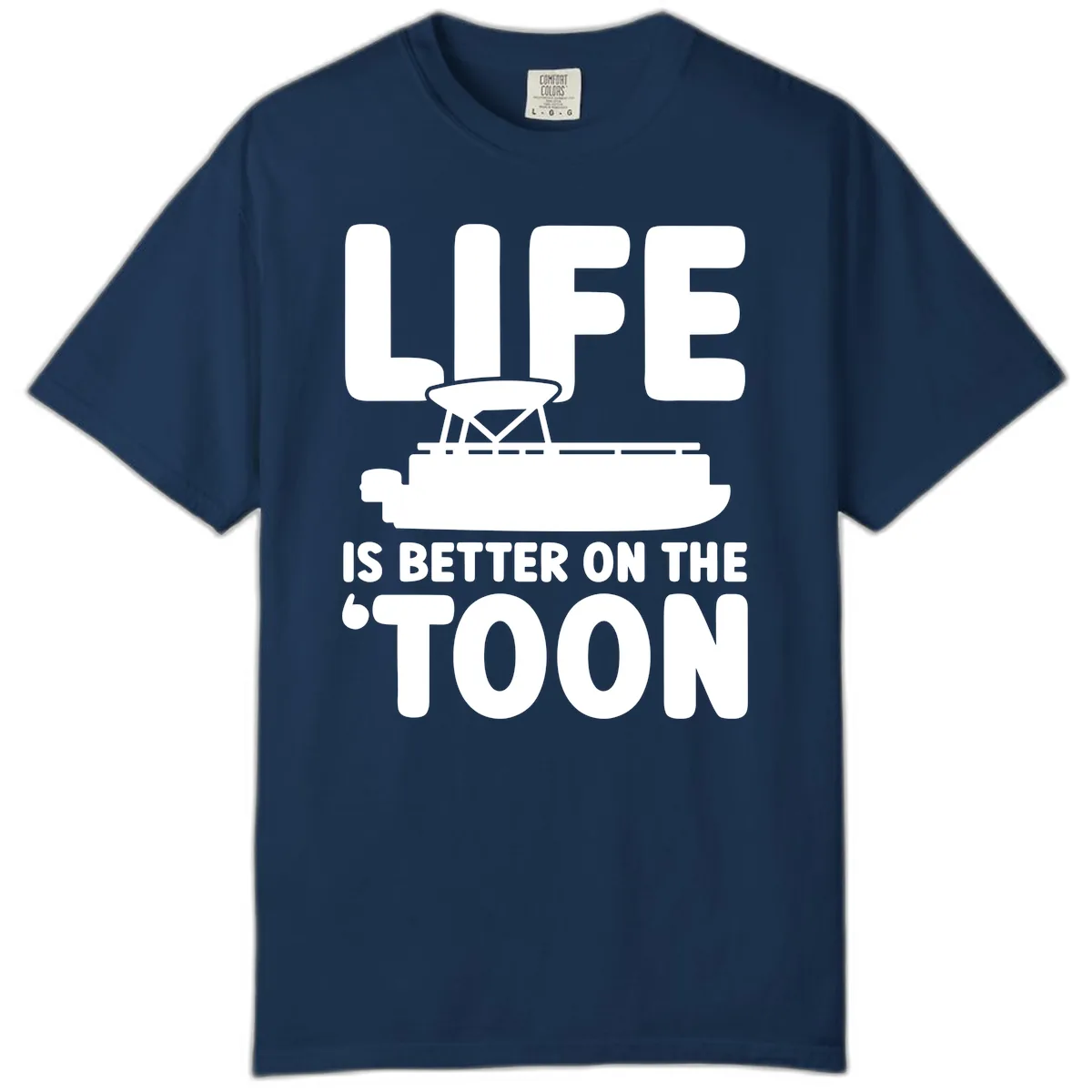 Life Is Better On The Toon Apparel Comfort Color in Navy
