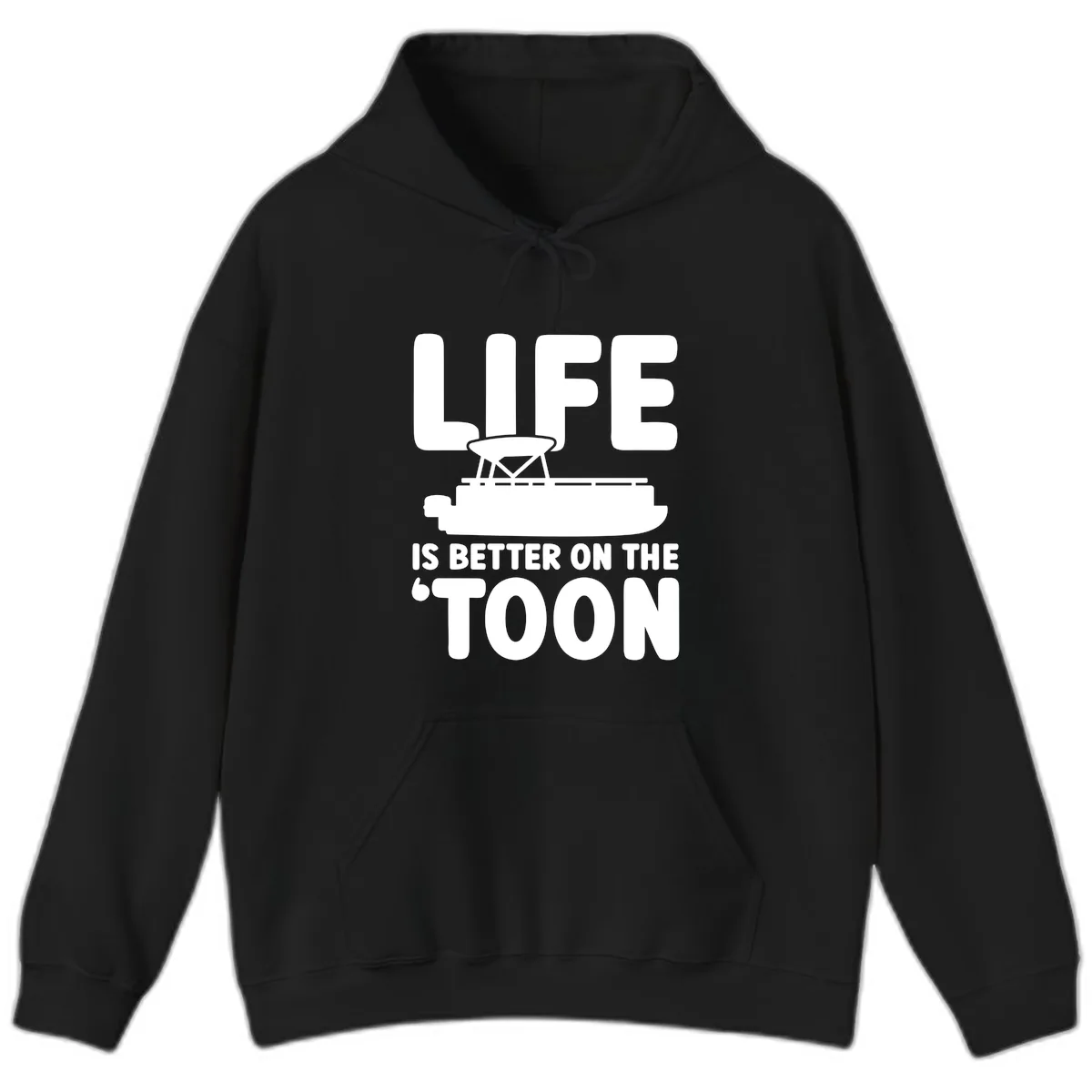 Life Is Better On The Toon Apparel Hoodie in Black