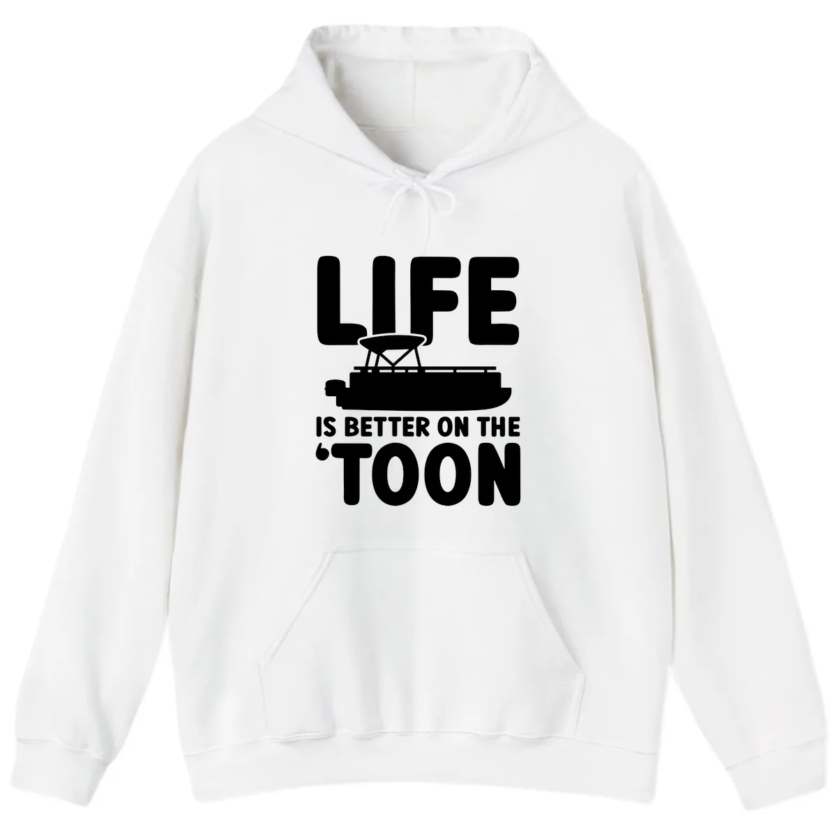 Life Is Better On The Toon Apparel Hoodie in White