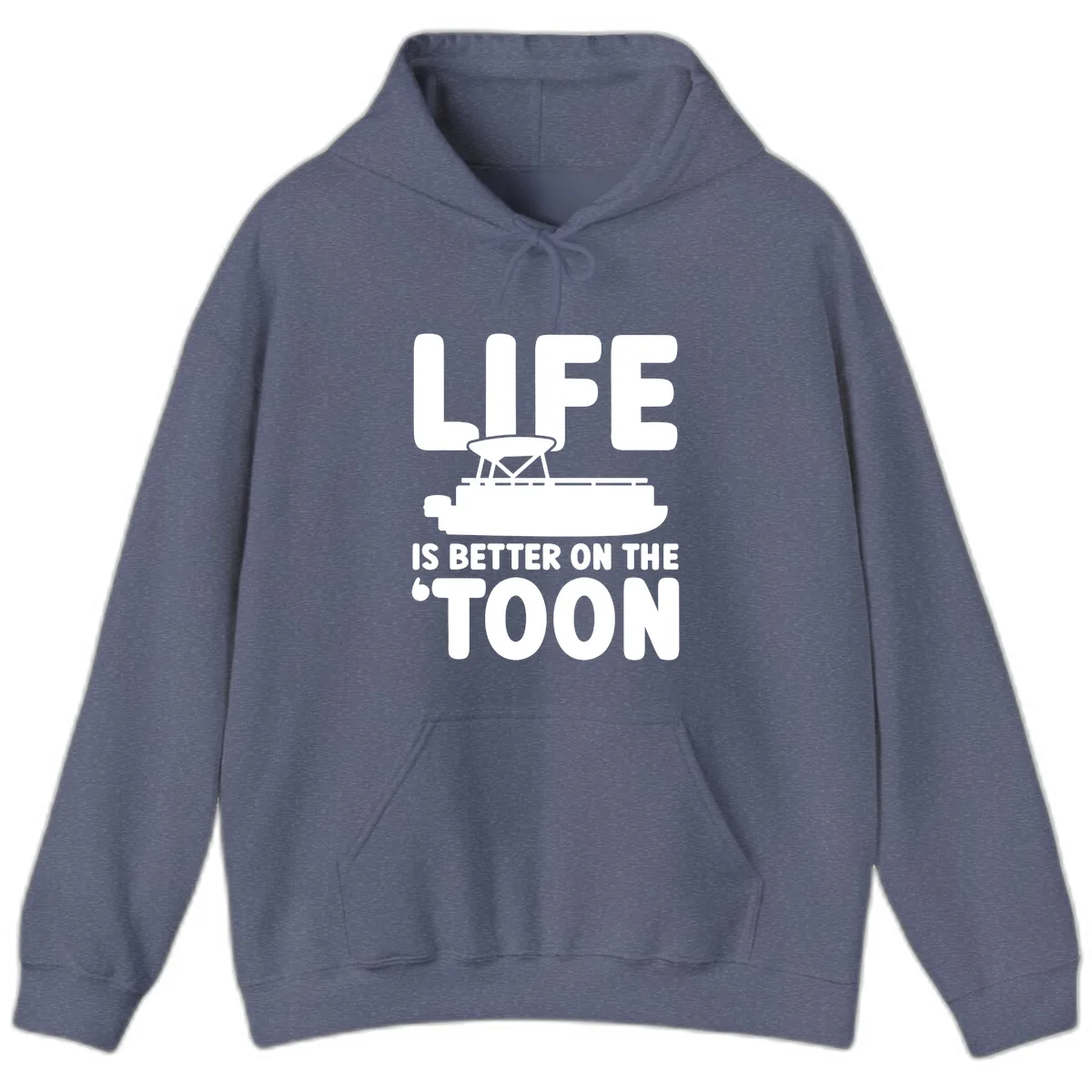 Life Is Better On The Toon Apparel Hoodie in Heather Navy