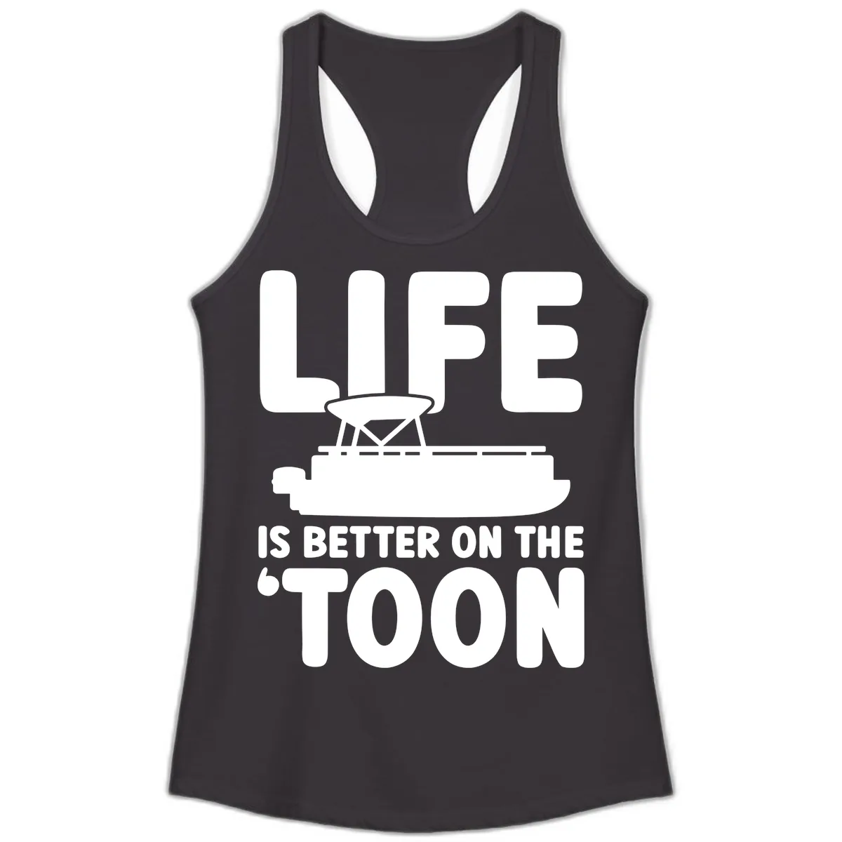Life Is Better On The Toon Apparel Ladies Tank in Black