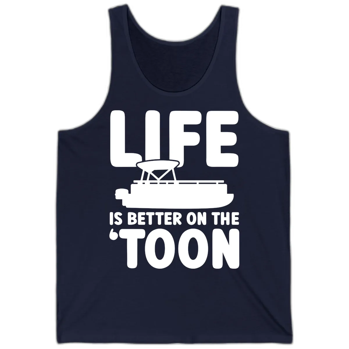 Life Is Better On The Toon Apparel Tank in Navy