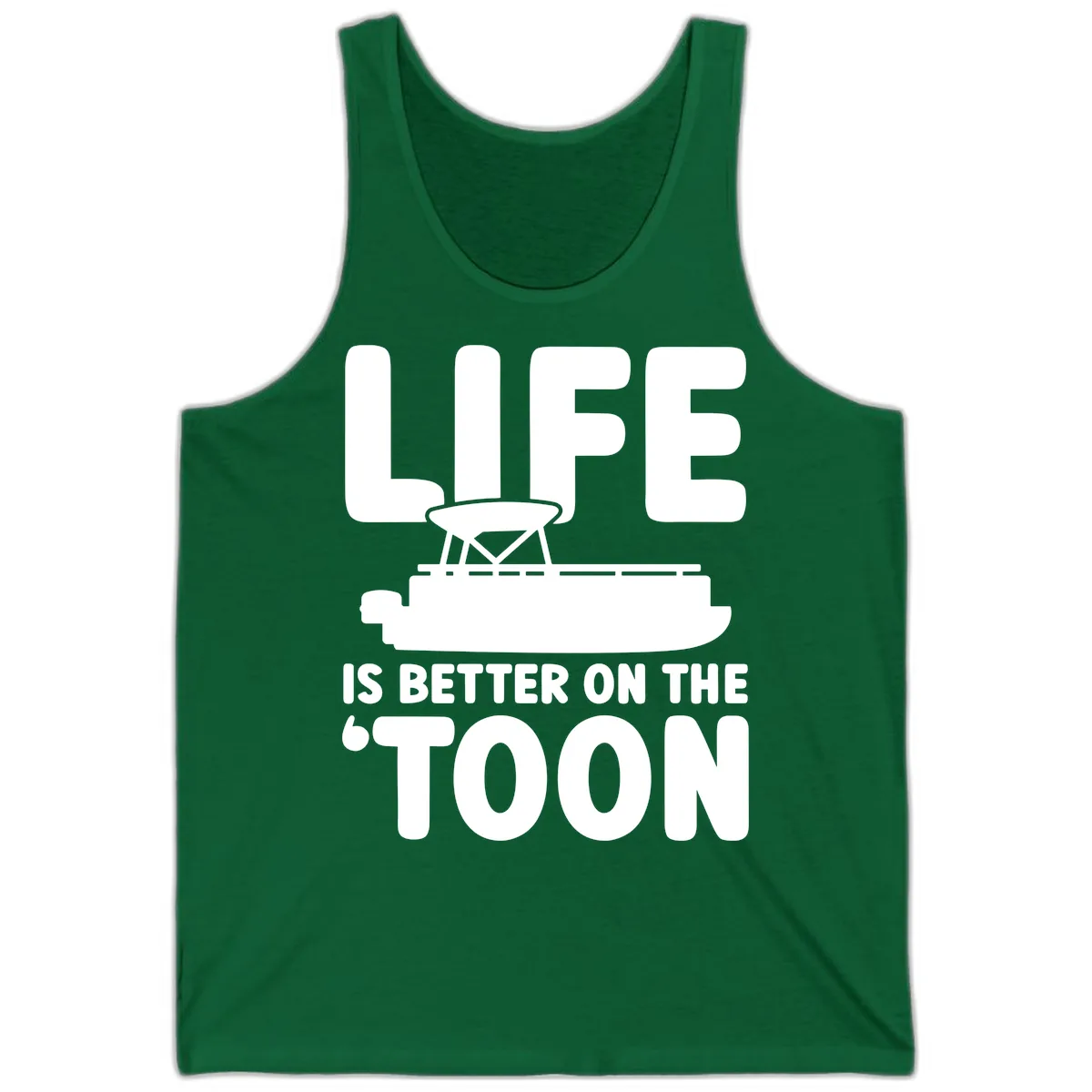 Life Is Better On The Toon Apparel Tank in Kelly
