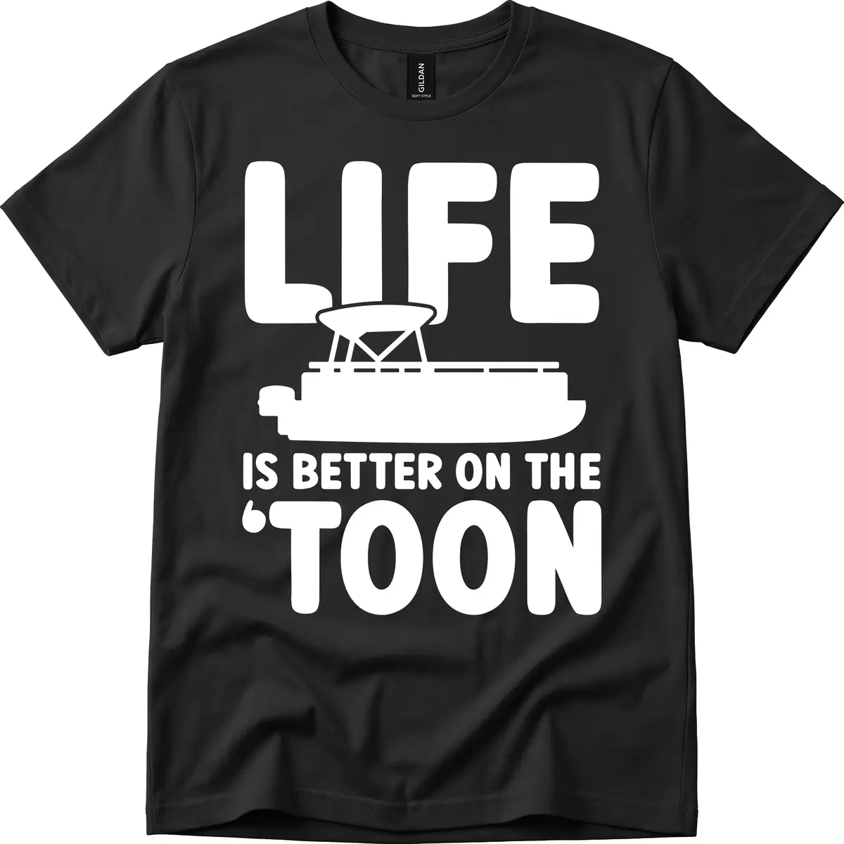 Life Is Better On The Toon Apparel T-Shirt in Black