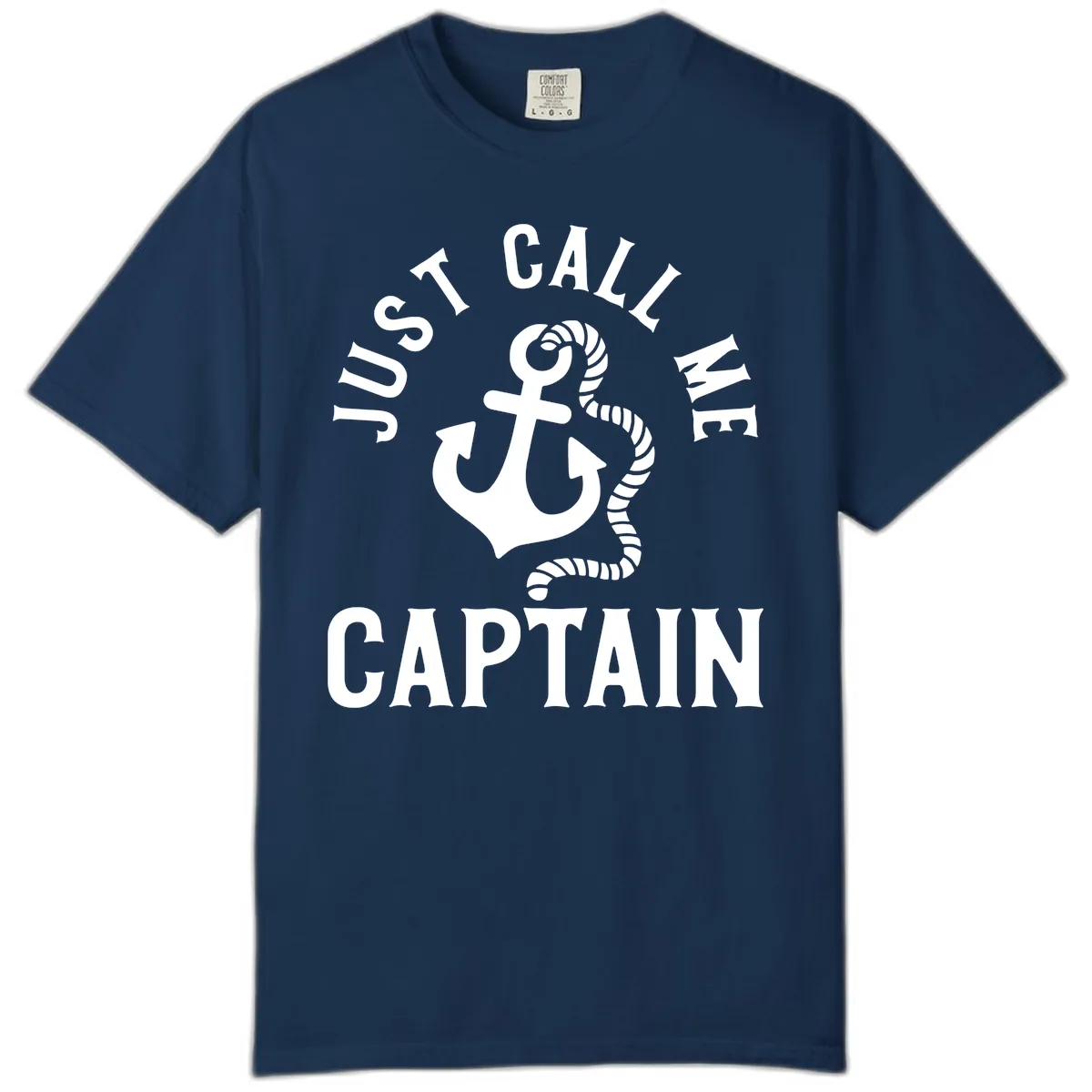 Just Call Me Captain Anchor Design Comfort Color in Navy