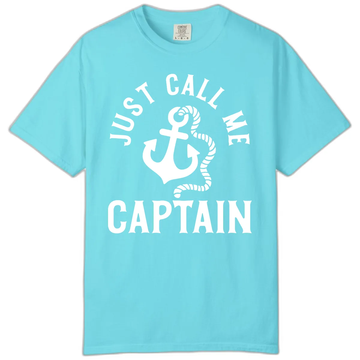 Just Call Me Captain Anchor Design Comfort Color in Lagoon Blue