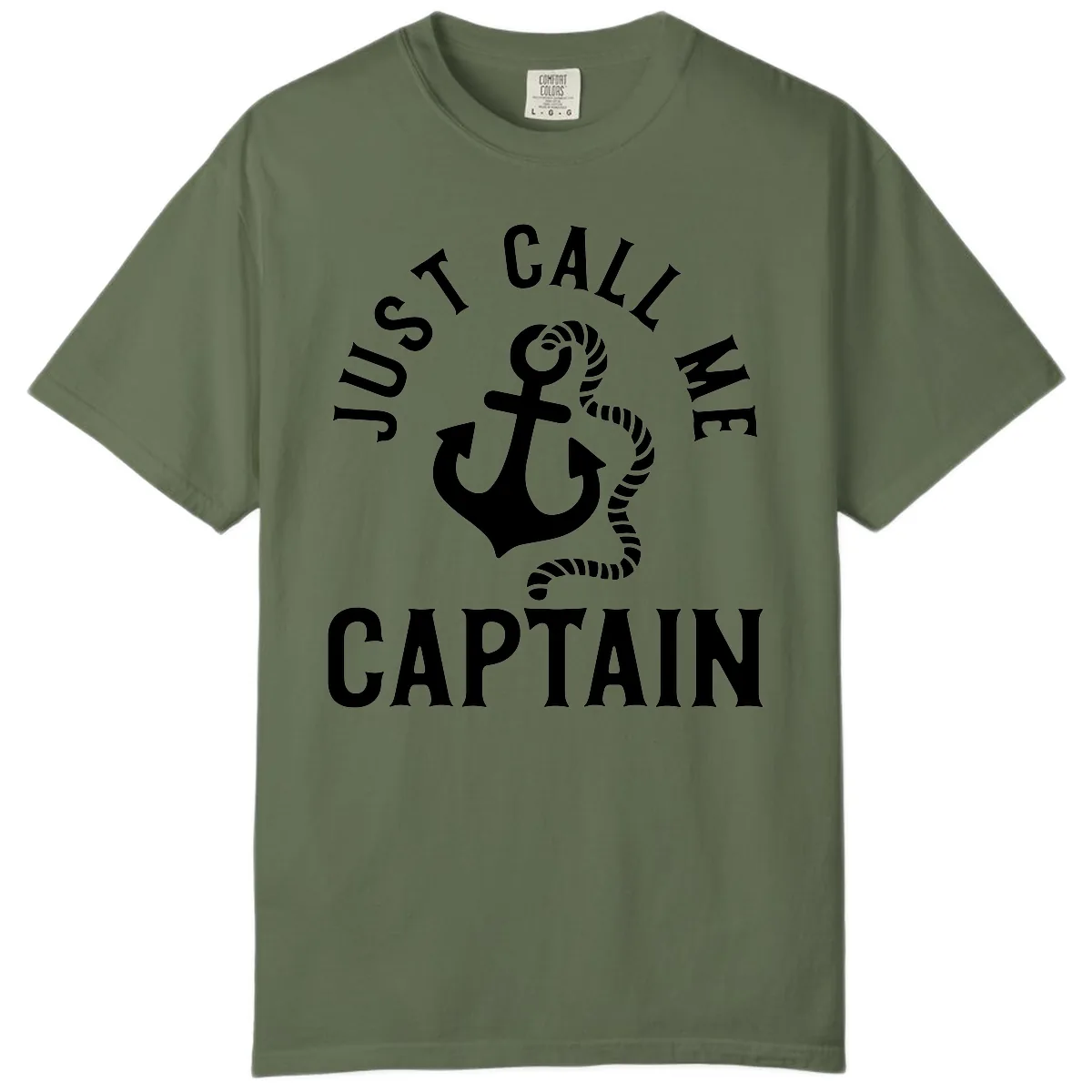 Just Call Me Captain Anchor Design Comfort Color in Sage