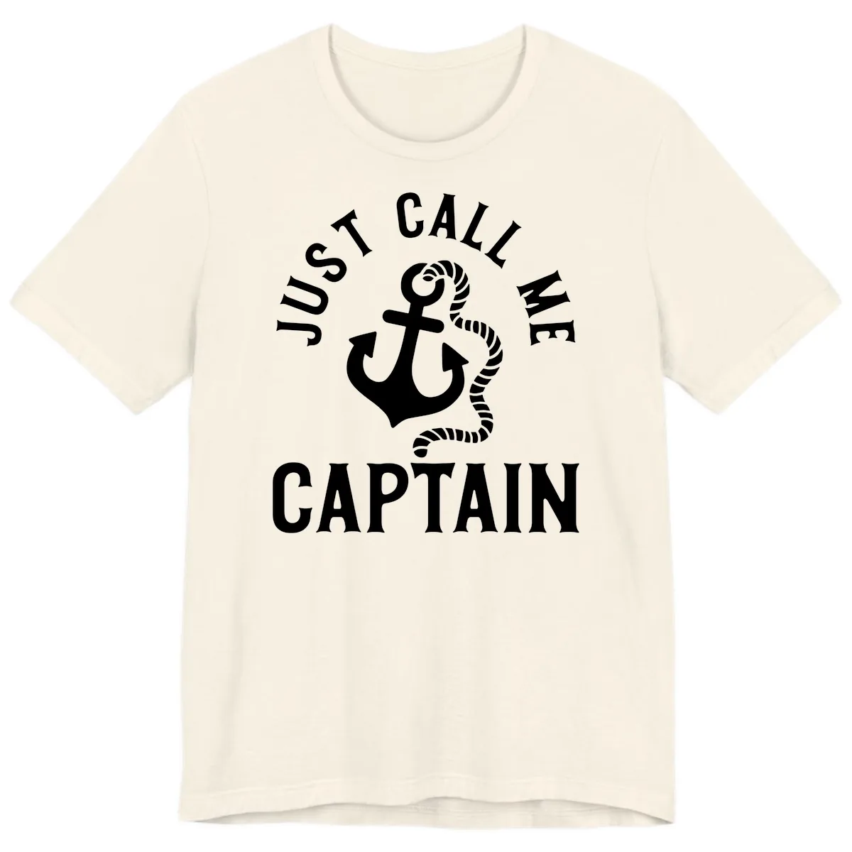 Just Call Me Captain Anchor Design Premium T-Shirt in Natural