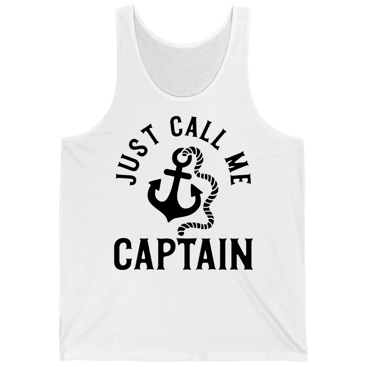 Just Call Me Captain Anchor Design Tank in White