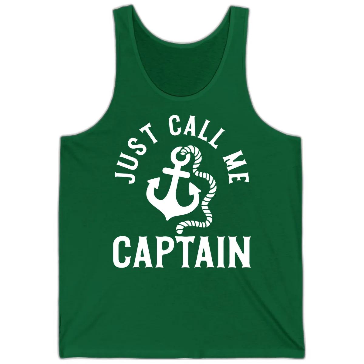 Just Call Me Captain Anchor Design Tank in Kelly
