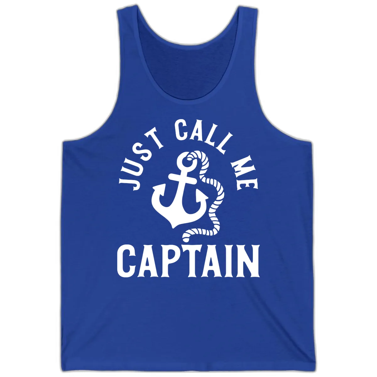 Just Call Me Captain Anchor Design Tank in True Royal
