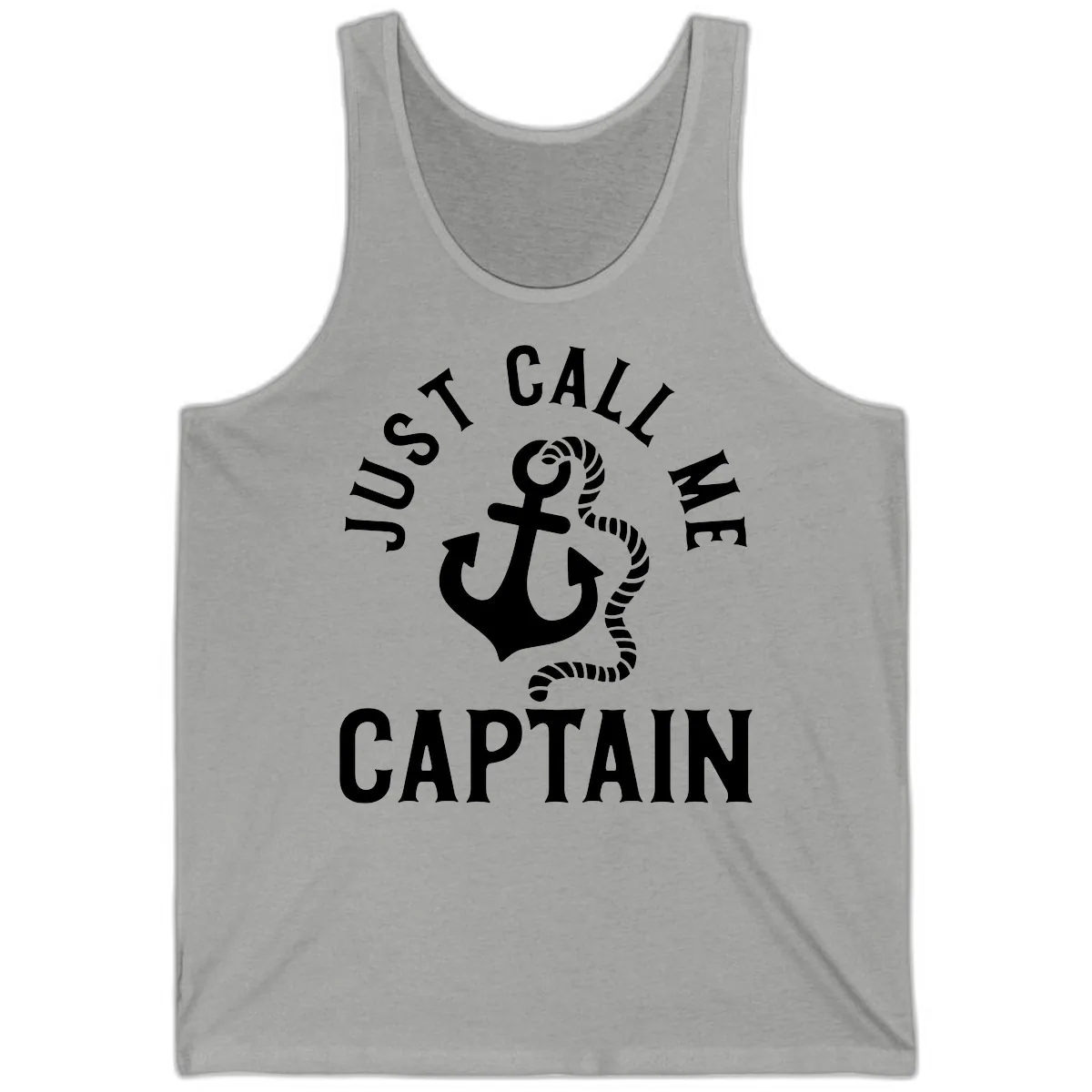 Just Call Me Captain Anchor Design Tank in Athletic Heather