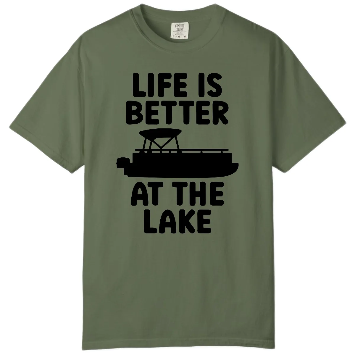 Life Is Better At The Lake Pontoon Design Comfort Color in Sage