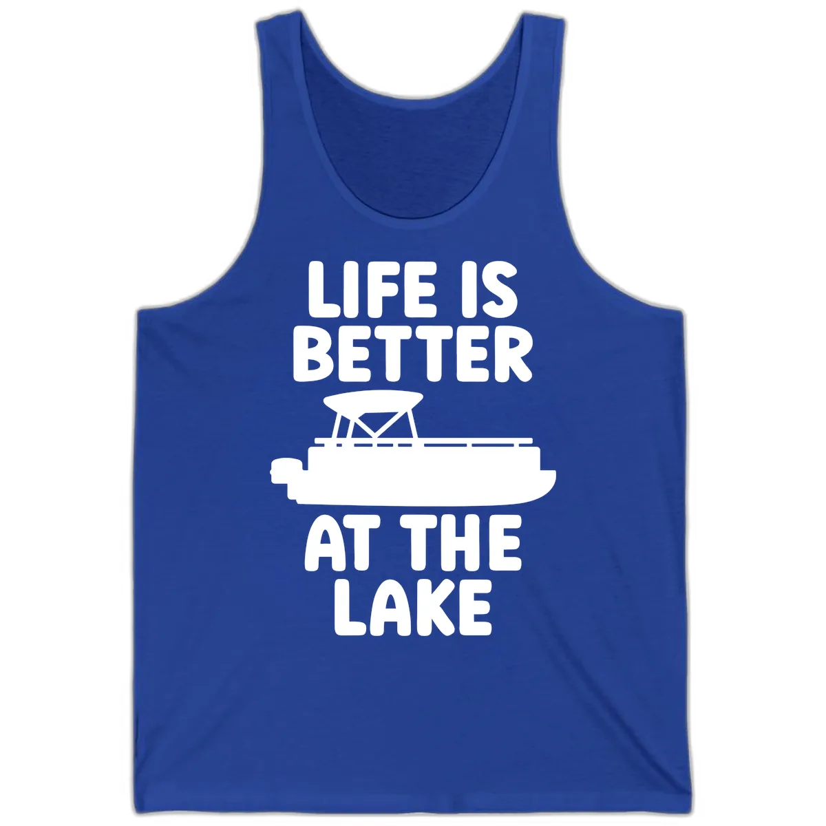 Life Is Better At The Lake Pontoon Design Tank in True Royal