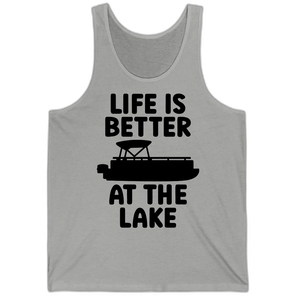 Life Is Better At The Lake Pontoon Design Tank in Athletic Heather
