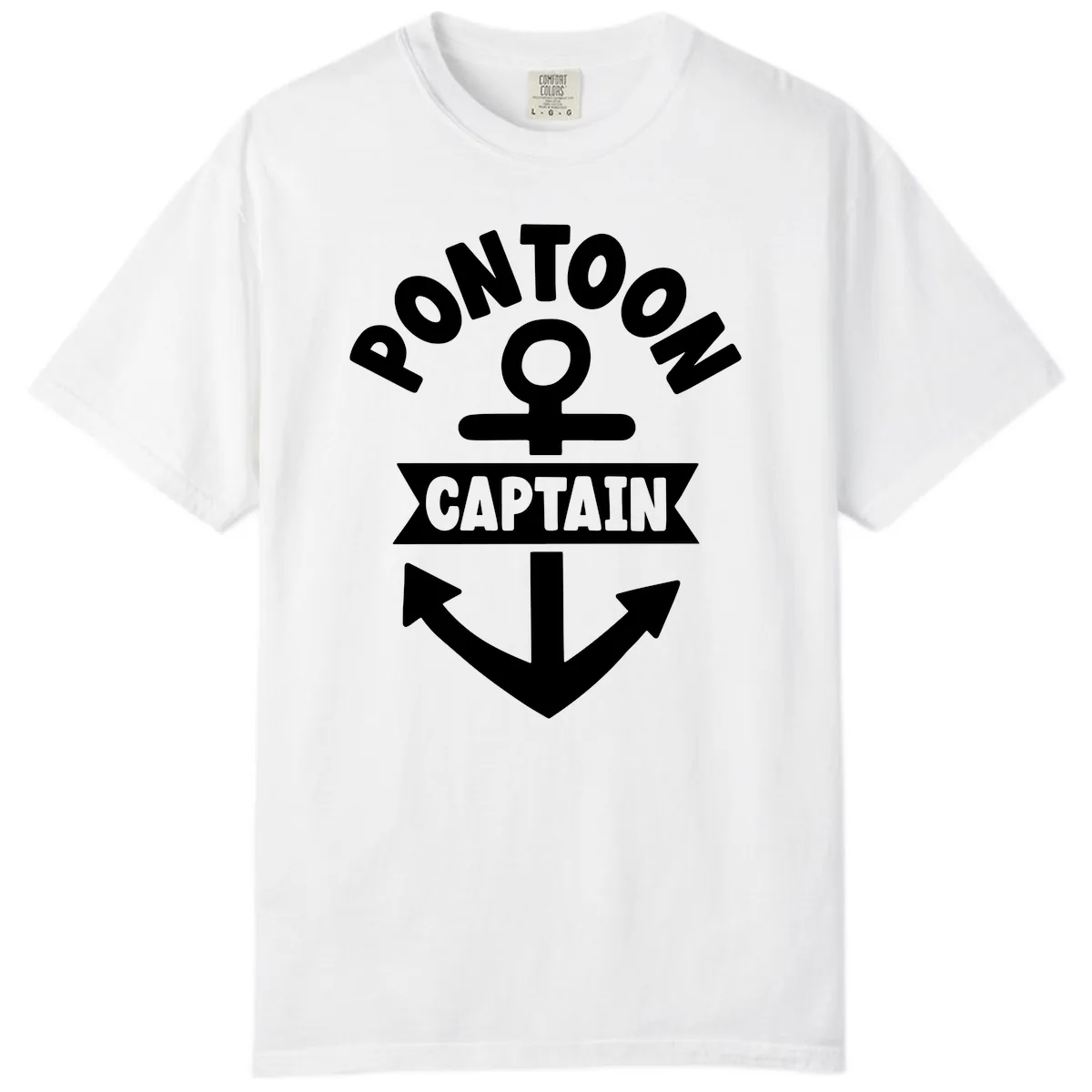 Pontoon Captain Anchor Emblem Comfort Color in White