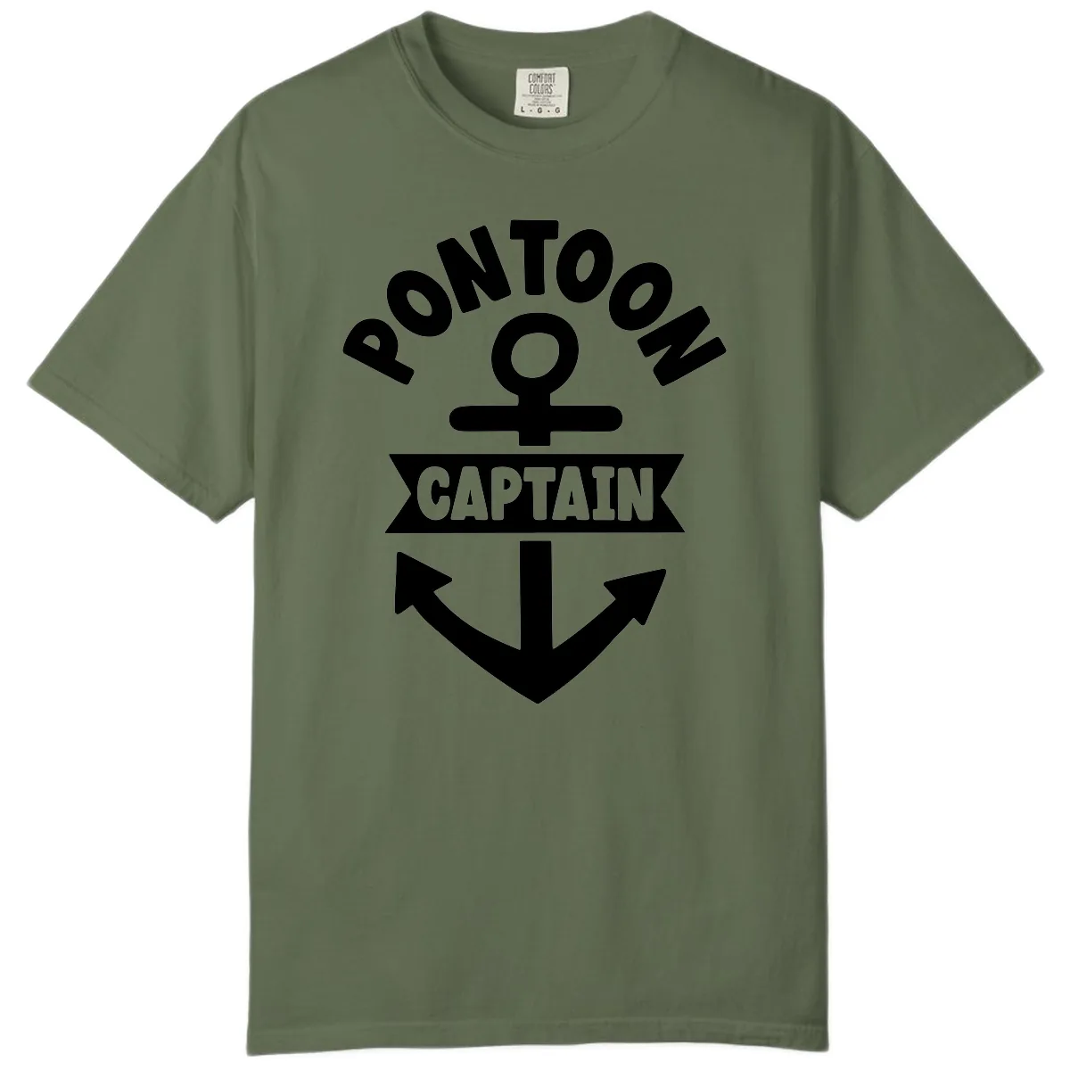 Pontoon Captain Anchor Emblem Comfort Color in Sage