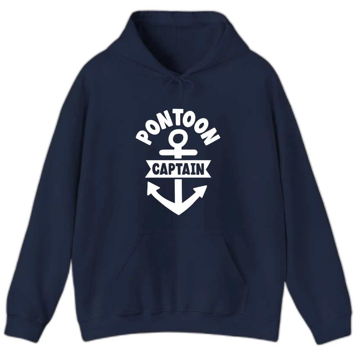 Pontoon Captain Anchor Emblem Hoodie in Navy