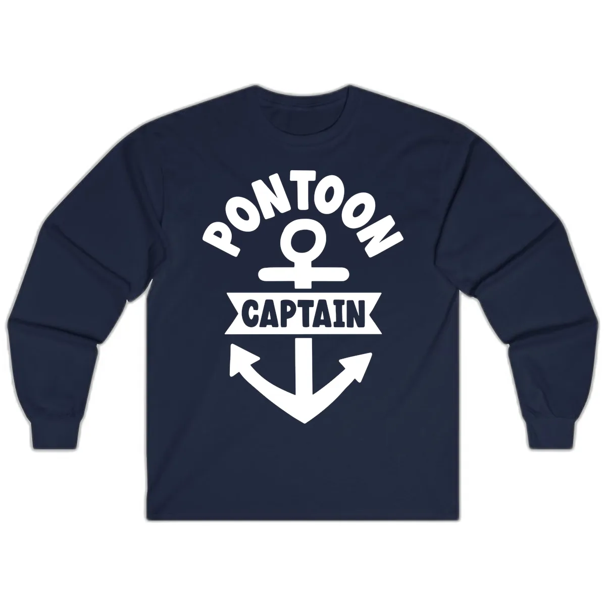 Pontoon Captain Anchor Emblem Long Sleeve in Navy