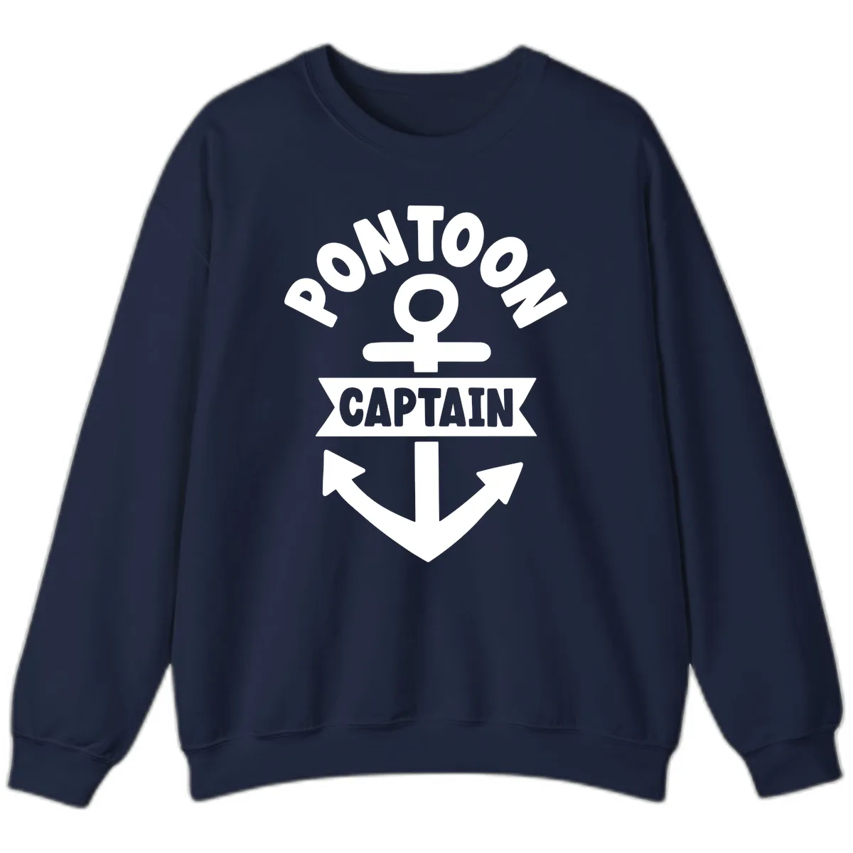 Pontoon Captain Anchor Emblem Sweatshirt in Navy