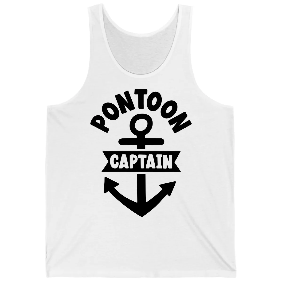 Pontoon Captain Anchor Emblem Tank in White