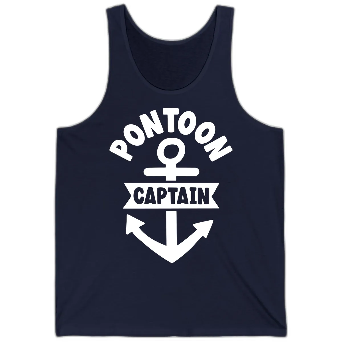 Pontoon Captain Anchor Emblem Tank in Navy