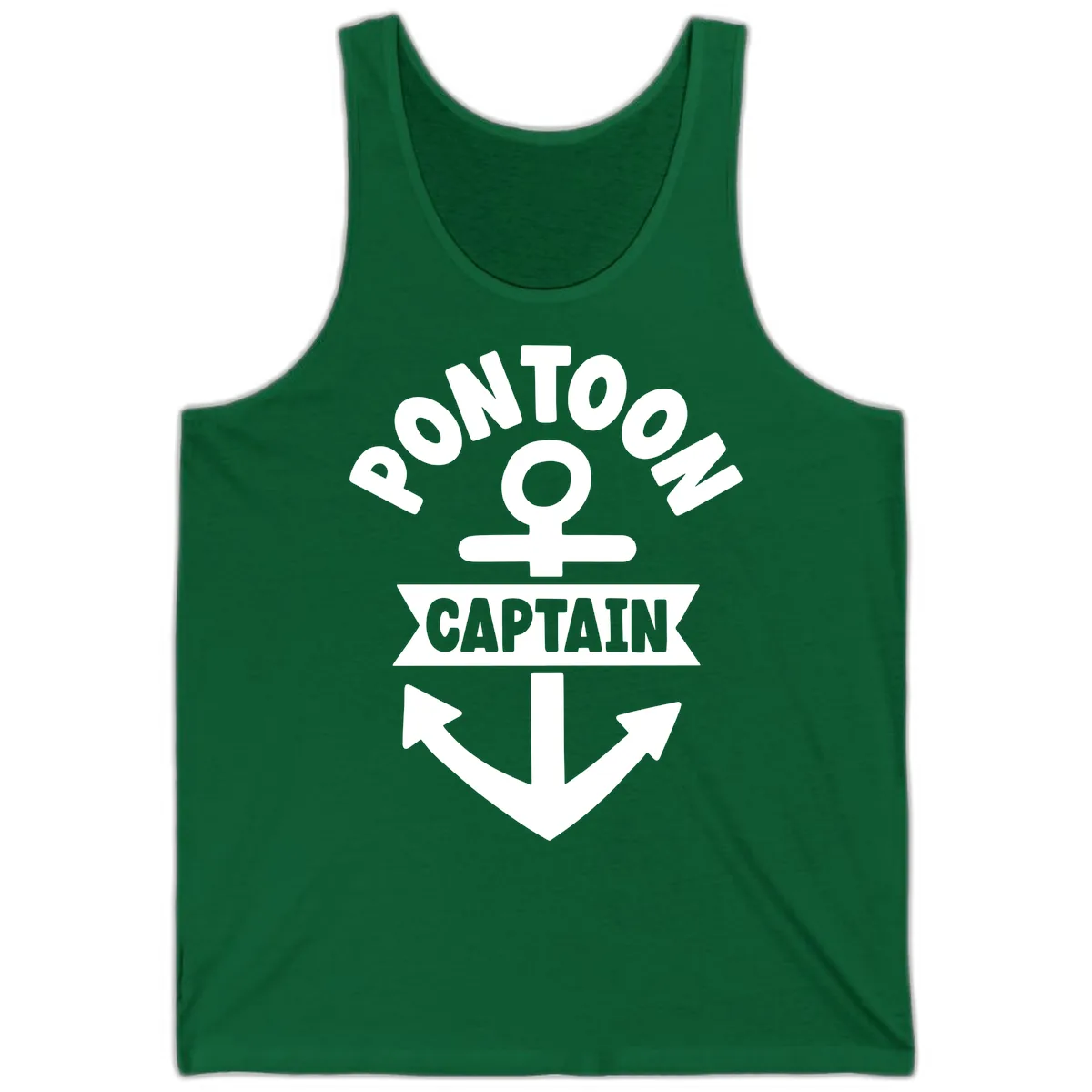 Pontoon Captain Anchor Emblem Tank in Kelly