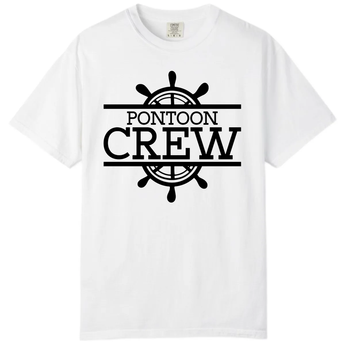 Pontoon Crew Nautical Helm Design Comfort Color in White