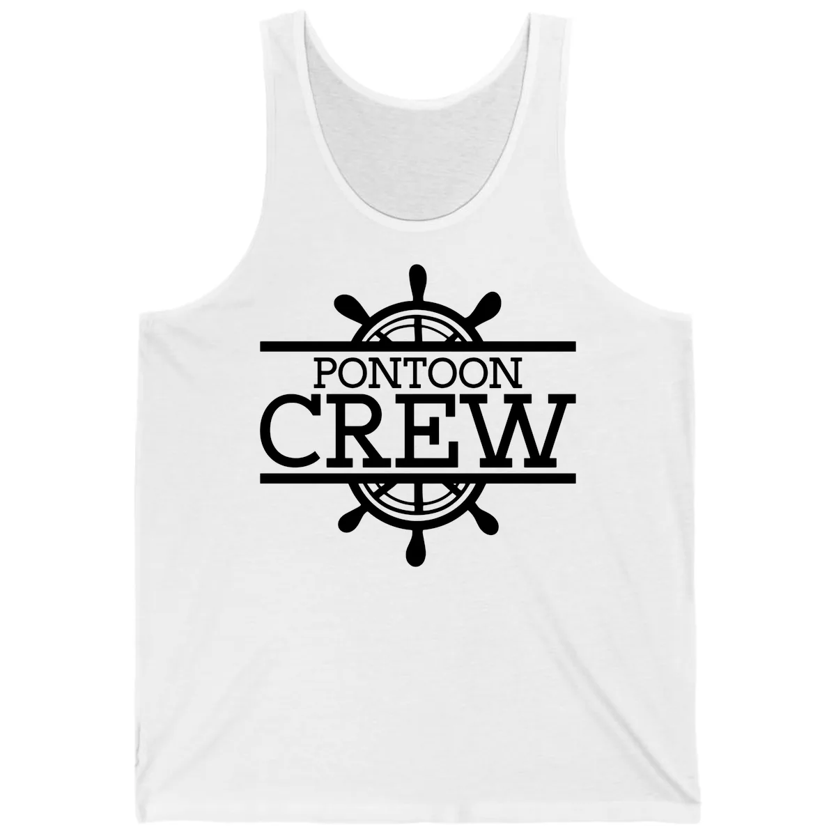 Pontoon Crew Nautical Helm Design Tank in White