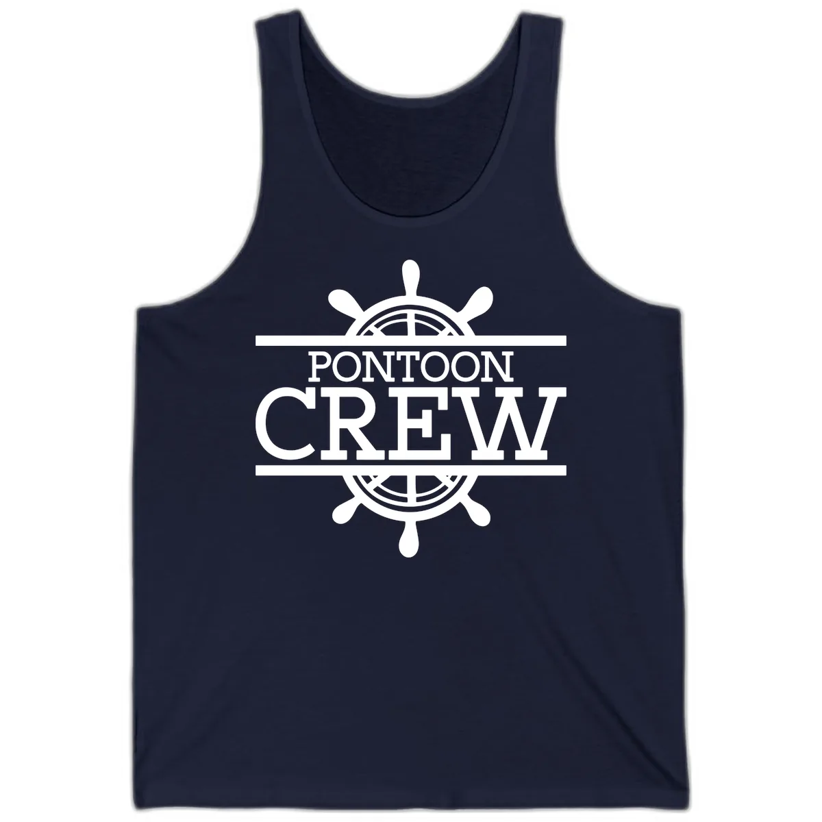 Pontoon Crew Nautical Helm Design Tank in Navy