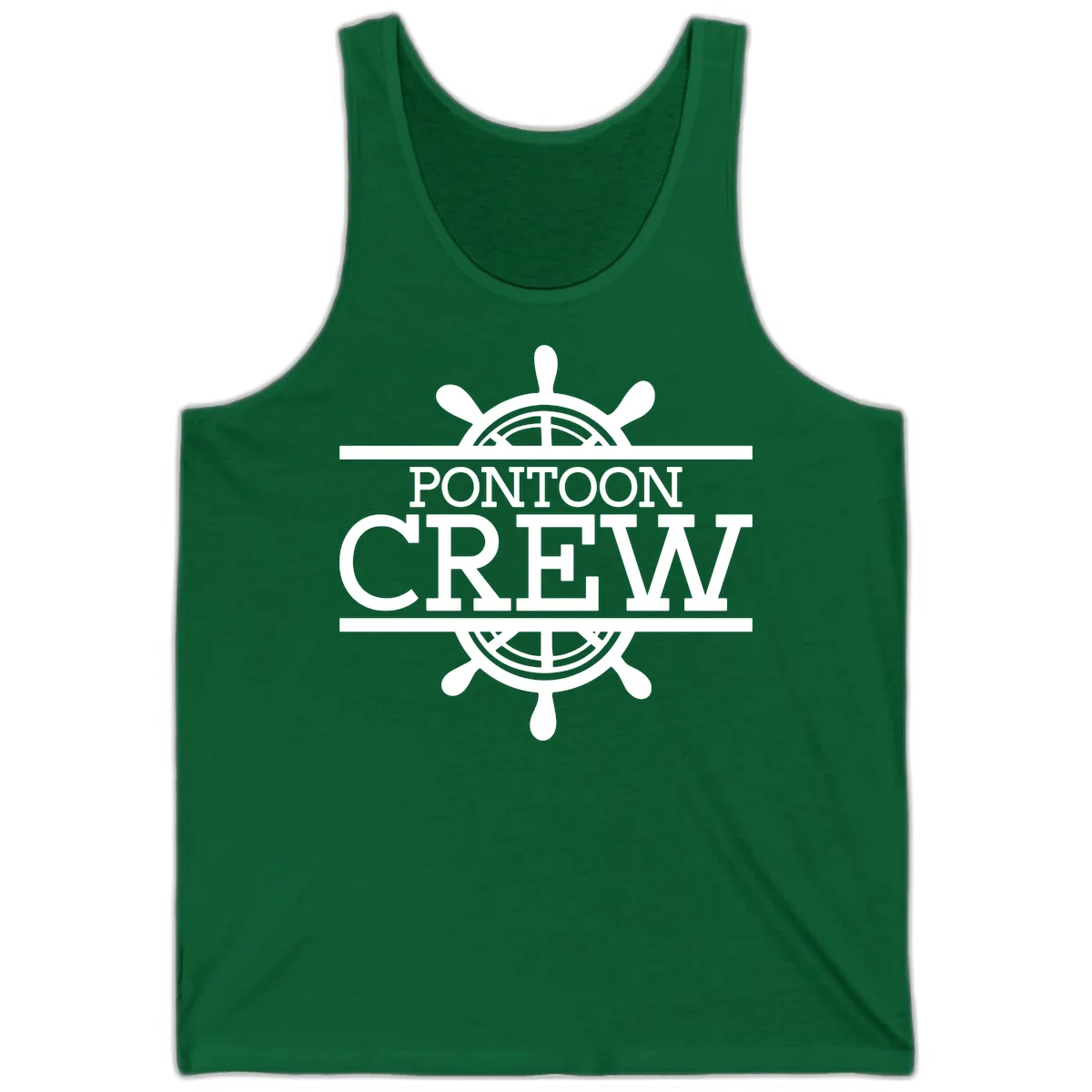 Pontoon Crew Nautical Helm Design Tank in Kelly
